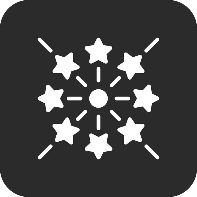 Ilustración del icono vectorial de fuegos artificiales del conjunto de iconos de cumpleaños