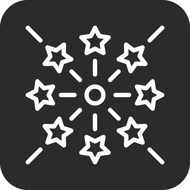 Ilustración del icono vectorial de fuegos artificiales del conjunto de iconos de cumpleaños