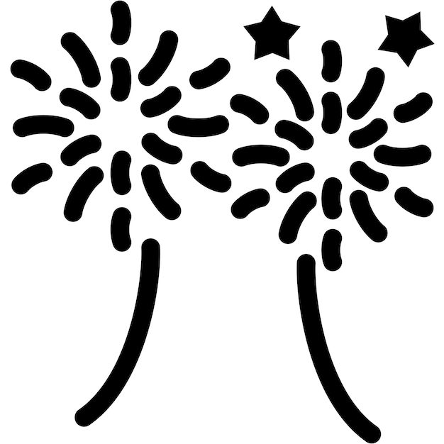Ilustración del icono vectorial de fuegos artificiales del conjunto de iconos de eventos de premios