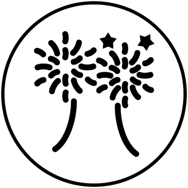 Ilustración del icono vectorial de fuegos artificiales del conjunto de iconos de eventos de premios