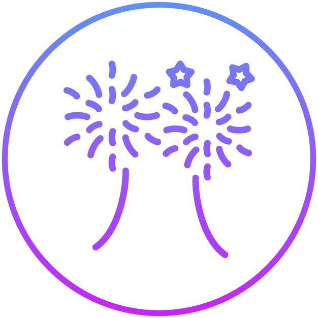 Ilustración del icono vectorial de fuegos artificiales del conjunto de iconos de eventos de premios