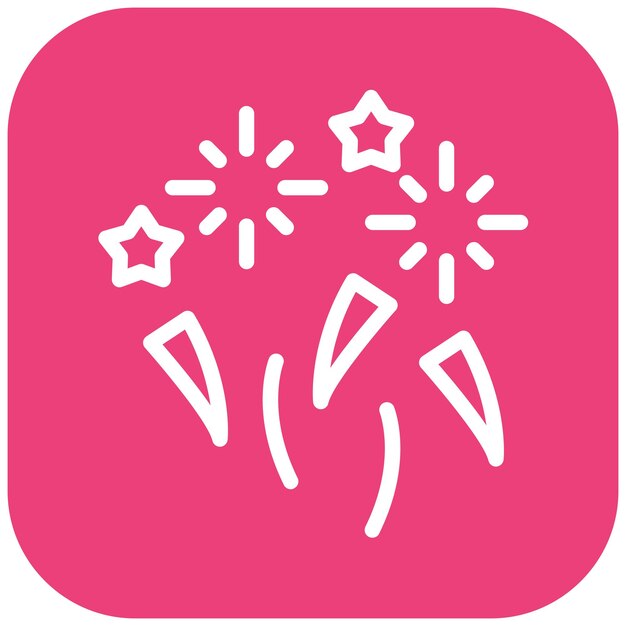 Ilustración del icono vectorial de fuegos artificiales del conjunto de iconos de Festa Junina