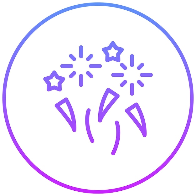 Ilustración del icono vectorial de fuegos artificiales del conjunto de iconos de Festa Junina