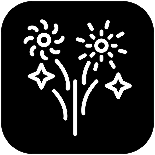 Ilustración del icono vectorial de fuegos artificiales del conjunto de iconos de logros