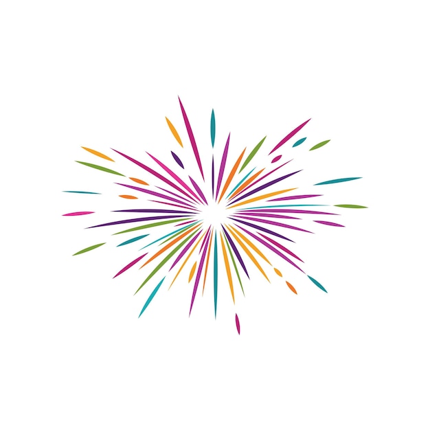 Ilustración del icono vectorial de los fuegos artificiales
