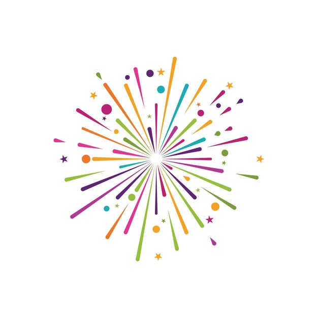 Ilustración del icono vectorial de los fuegos artificiales