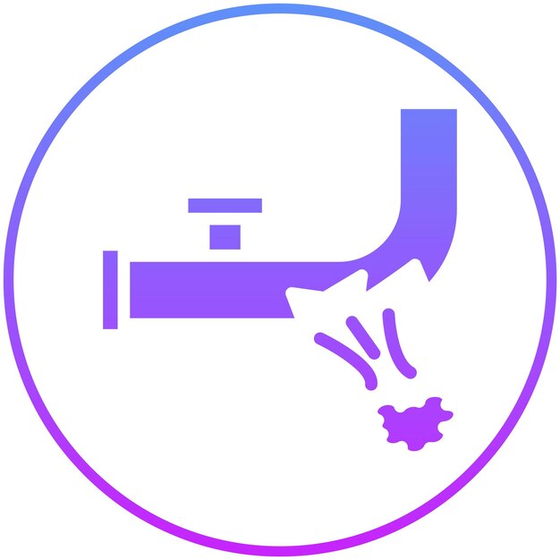 Ilustración del icono vectorial de fugas de tuberías de gas del conjunto de iconos de contaminación