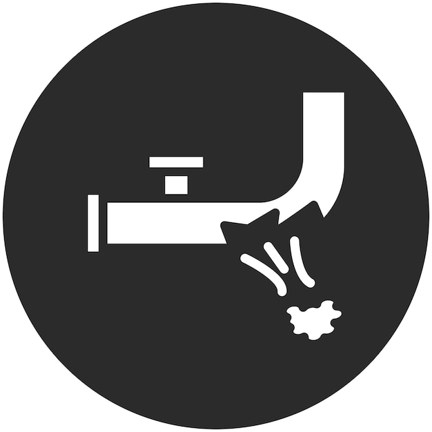 Ilustración del icono vectorial de fugas de tuberías de gas del conjunto de iconos de contaminación