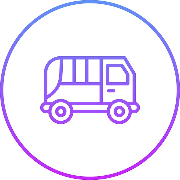 Ilustración del icono vectorial de la furgoneta del conjunto de iconos de transporte