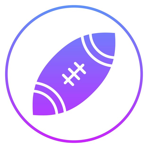 Ilustración de icono vectorial de fútbol americano del conjunto de iconos deportivos