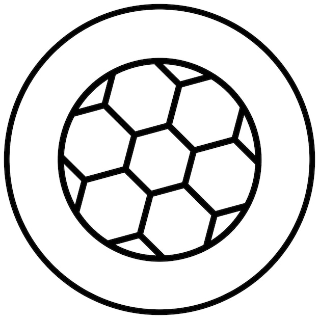 Ilustración del icono vectorial de fútbol del conjunto de iconos de Outdoor Fun