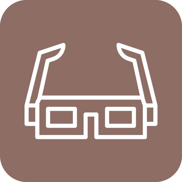Ilustración del icono vectorial de gafas 3D del conjunto de iconos de cine