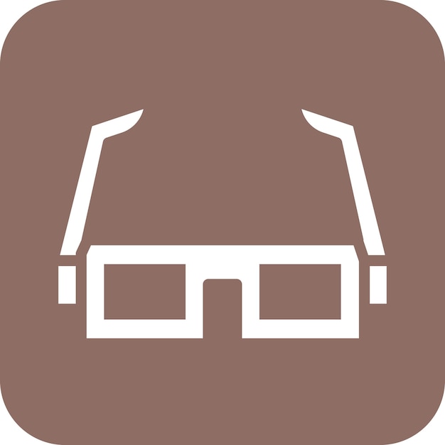 Ilustración del icono vectorial de gafas 3D del conjunto de iconos de cine