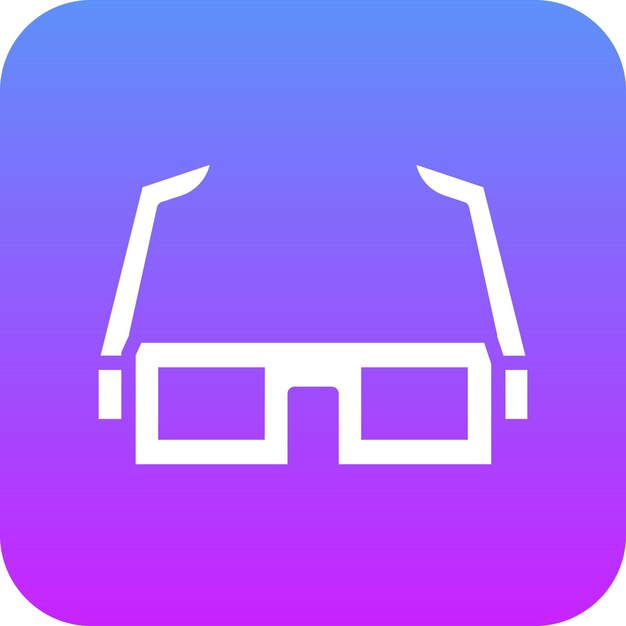 Ilustración del icono vectorial de gafas 3D del conjunto de iconos de cine