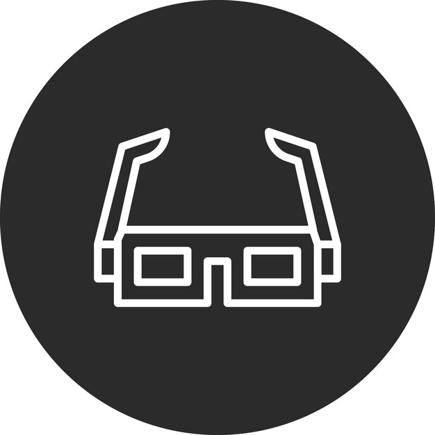 Ilustración del icono vectorial de gafas 3D del conjunto de iconos de cine