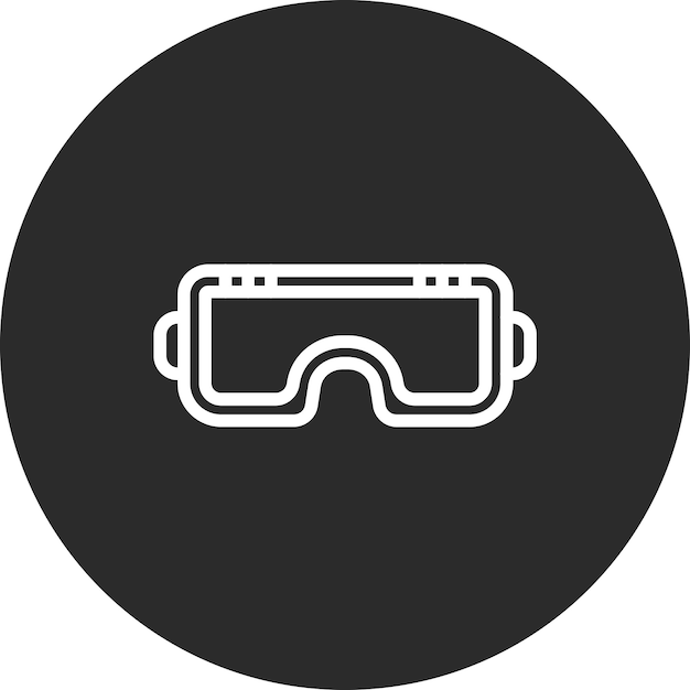 Ilustración del icono vectorial de las gafas de esquí del icono de invierno