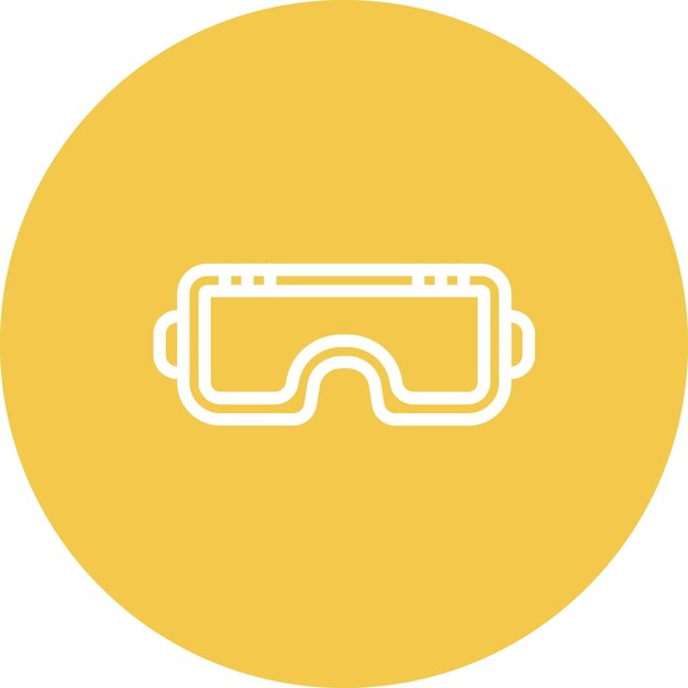 Ilustración del icono vectorial de las gafas de esquí del icono de invierno