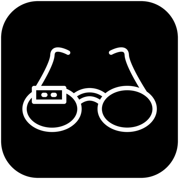 Ilustración del icono vectorial de las gafas futuras del conjunto de iconos de robótica