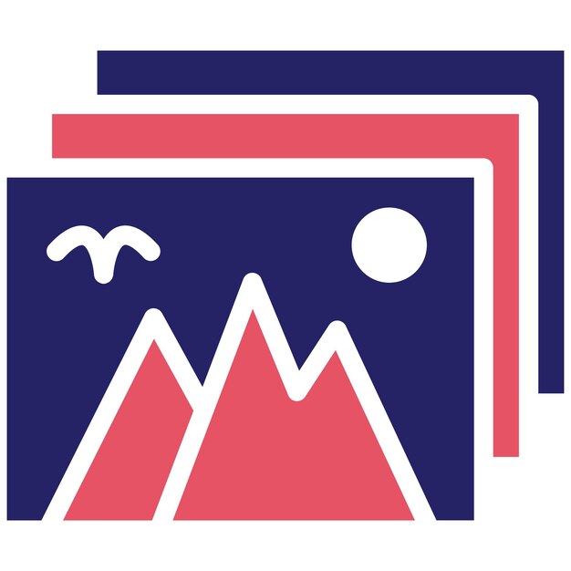 Ilustración del icono vectorial de la galería del conjunto de iconos de fotografía