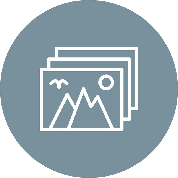 Ilustración del icono vectorial de la galería del conjunto de iconos de fotografía