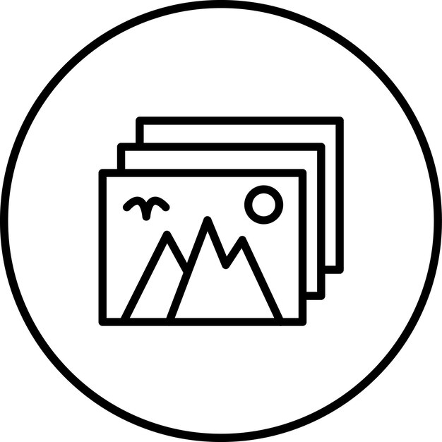 Ilustración del icono vectorial de la galería del conjunto de iconos de fotografía