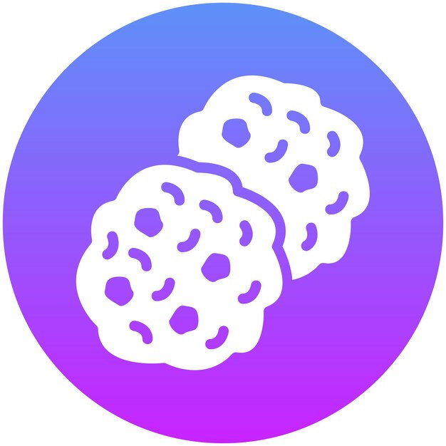 Ilustración del icono vectorial de las galletas de chocolate del iconset de catering