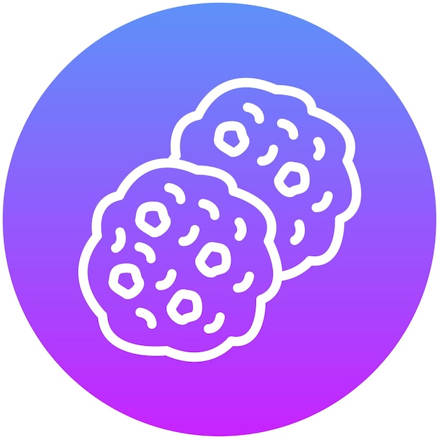 Ilustración del icono vectorial de las galletas de chocolate del iconset de catering