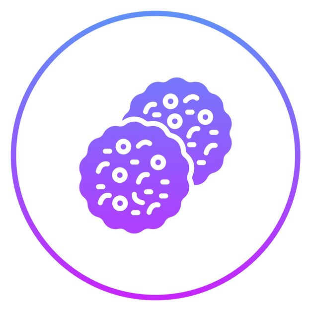 Ilustración del icono vectorial de las galletas del conjunto de iconos de dulces y caramelos