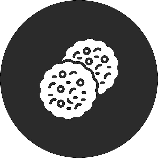 Ilustración del icono vectorial de las galletas del conjunto de iconos de dulces y caramelos