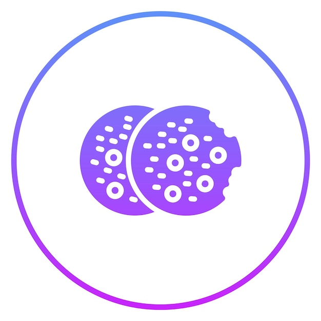 Ilustración del icono vectorial de las galletas del conjunto de iconos de invierno