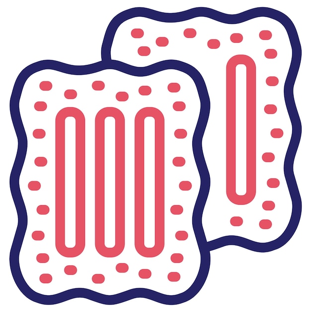 Ilustración del icono vectorial de las galletas del icono de dulces y dulces