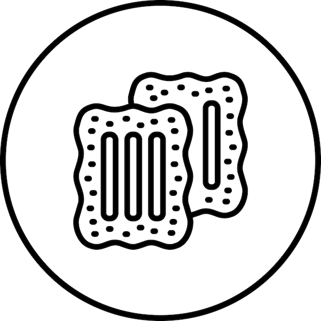 Ilustración del icono vectorial de las galletas del icono de dulces y dulces