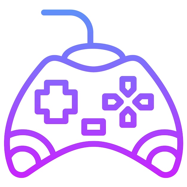 Ilustración del icono vectorial del Gamepad del conjunto de iconos del juego en línea