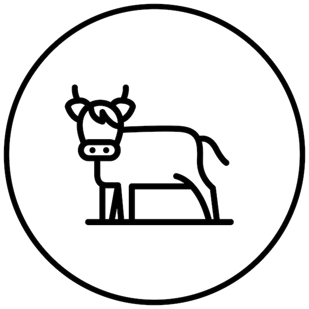 Ilustración del icono vectorial de ganado del conjunto de iconos de Festa Junina