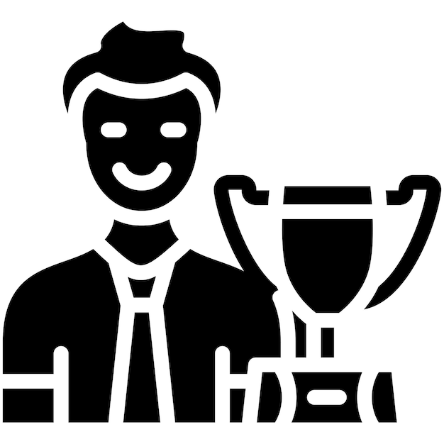 Ilustración del icono vectorial del ganador del conjunto de iconos de la escuela