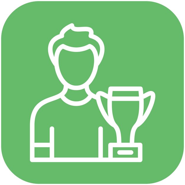 Ilustración del icono vectorial del ganador del conjunto de iconos de eventos de premios