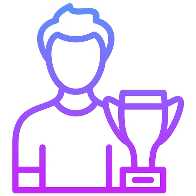 Ilustración del icono vectorial del ganador del conjunto de iconos de eventos de premios