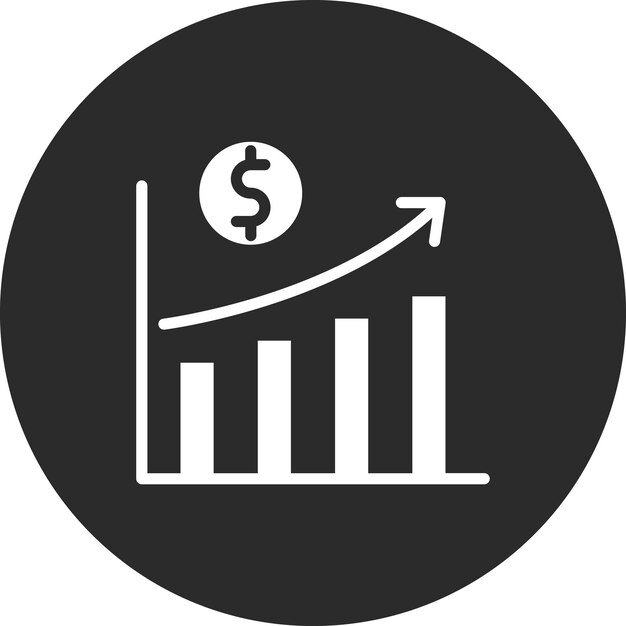Ilustración del icono vectorial de ganancias del conjunto de iconos de contabilidad