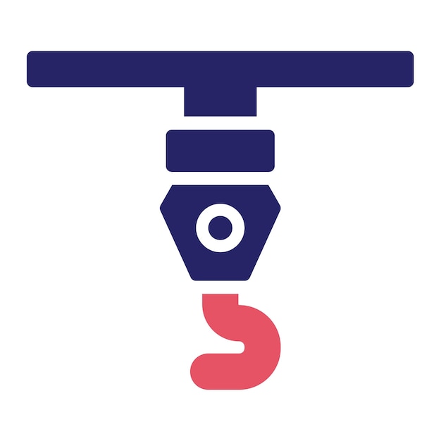 Ilustración del icono vectorial de gancho del conjunto de iconos de procesos industriales