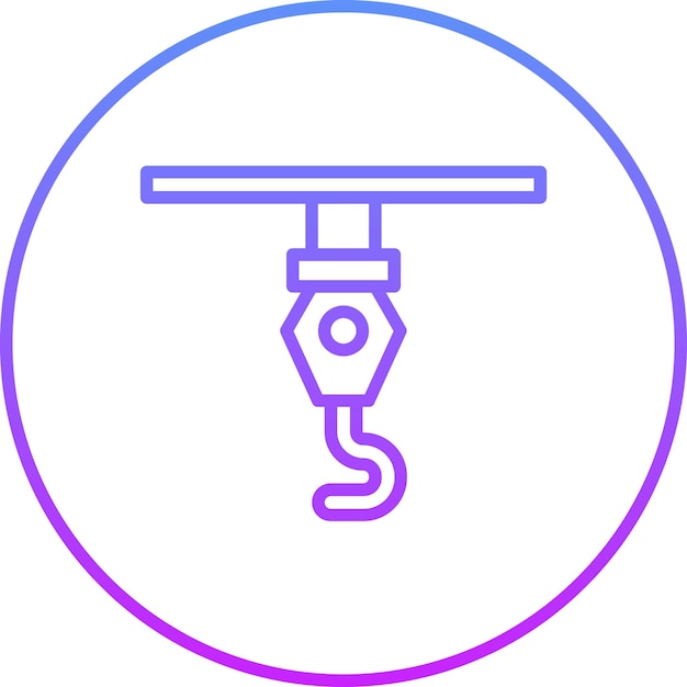 Ilustración del icono vectorial de gancho del conjunto de iconos de procesos industriales