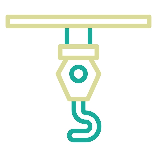 Ilustración del icono vectorial de gancho del conjunto de iconos de procesos industriales