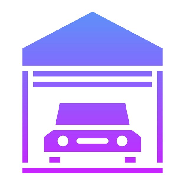 Ilustración del icono vectorial del garaje del conjunto de iconos de bienes raíces