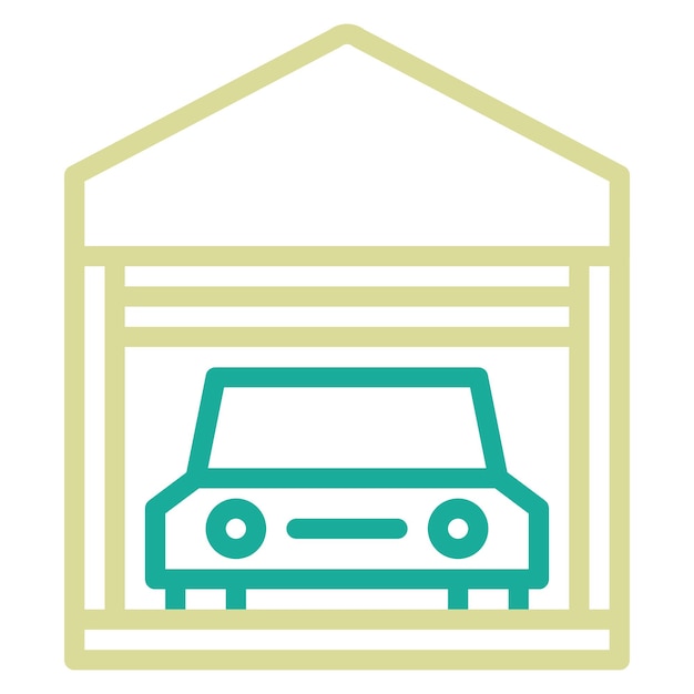 Ilustración del icono vectorial del garaje del conjunto de iconos de bienes raíces