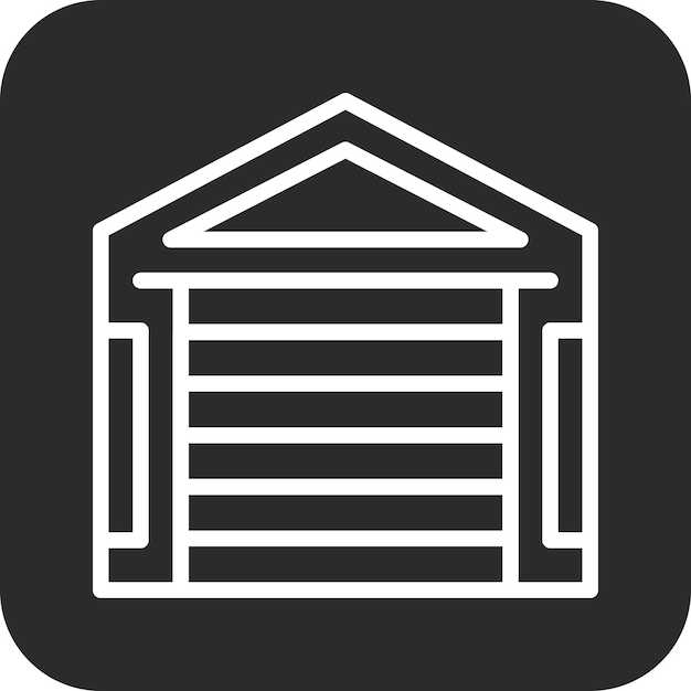 Ilustración del icono vectorial del garaje del conjunto de iconos de reparación de automóviles