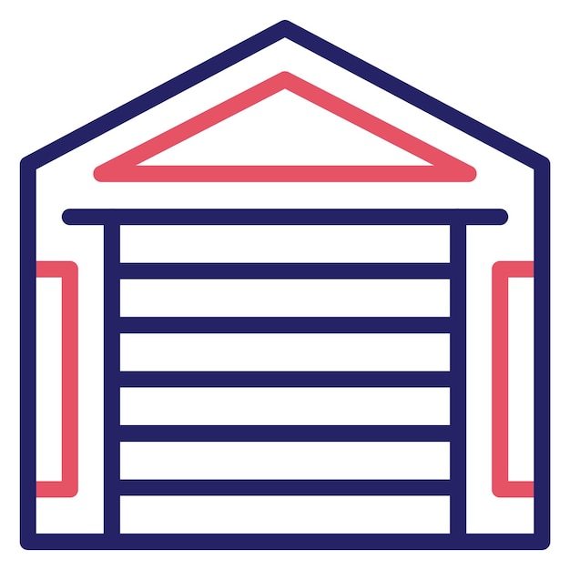 Ilustración del icono vectorial del garaje del conjunto de iconos de reparación de automóviles