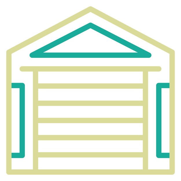 Ilustración del icono vectorial del garaje del conjunto de iconos de reparación de automóviles