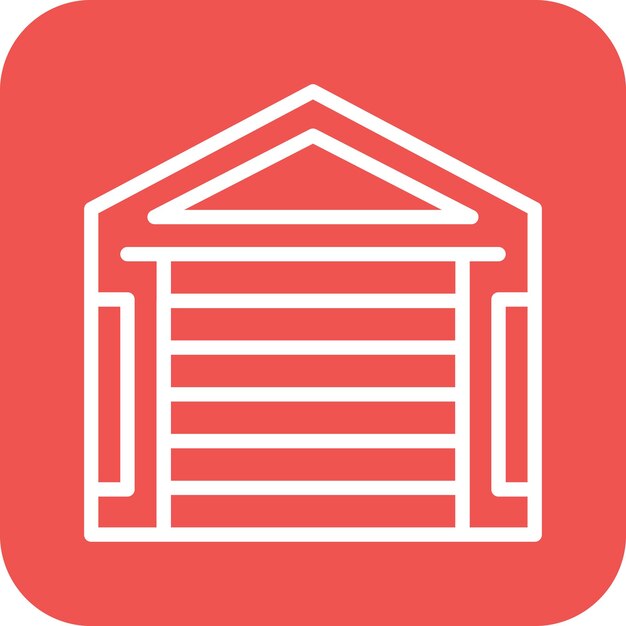 Ilustración del icono vectorial del garaje del conjunto de iconos de reparación de automóviles