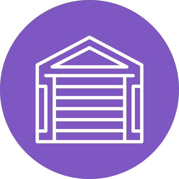 Ilustración del icono vectorial del garaje del conjunto de iconos de reparación de automóviles
