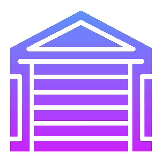 Ilustración del icono vectorial del garaje del conjunto de iconos de reparación de automóviles