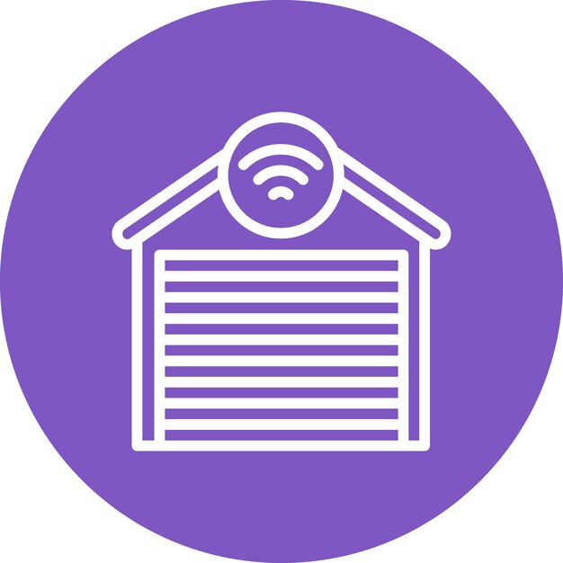 Ilustración del icono vectorial de garaje inteligente del conjunto de iconos de hogar inteligente